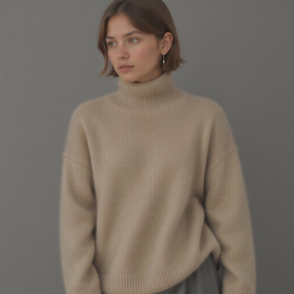 Torvald Women's Oversized Cashmere Turtleneck Sweater – Gentle, Insulating & Sophisticated