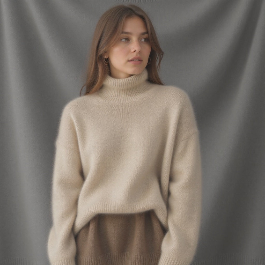 Torvald Women's Oversized Cashmere Turtleneck Sweater – Gentle, Insulating & Sophisticated