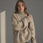 Torvald Women's Oversized Cashmere Turtleneck Sweater – Gentle, Insulating & Sophisticated