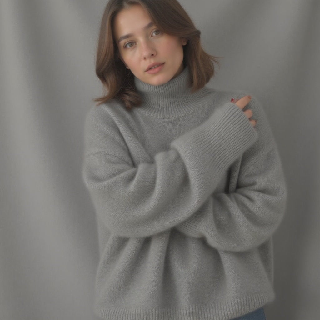 Torvald Women's Oversized Cashmere Turtleneck Sweater – Gentle, Insulating & Sophisticated