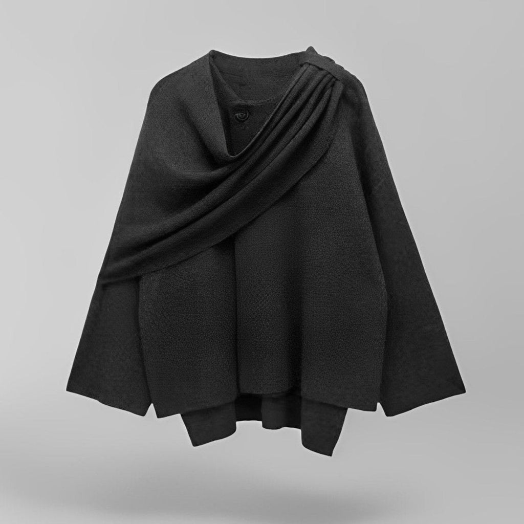 Perpetua Women's Poncho – Asymmetric Wool Design, Chic and Perfect for Winter Warmth