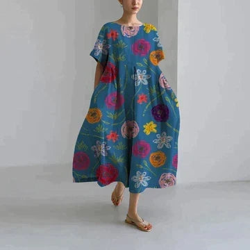 Nessa Women's Dress – Sophisticated Floral Print, Breathable Comfort & Easy Fit