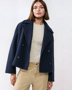 Una Women's Jacket – Short Wrap-Style Wool Coat, Refined & Cozy for Winter