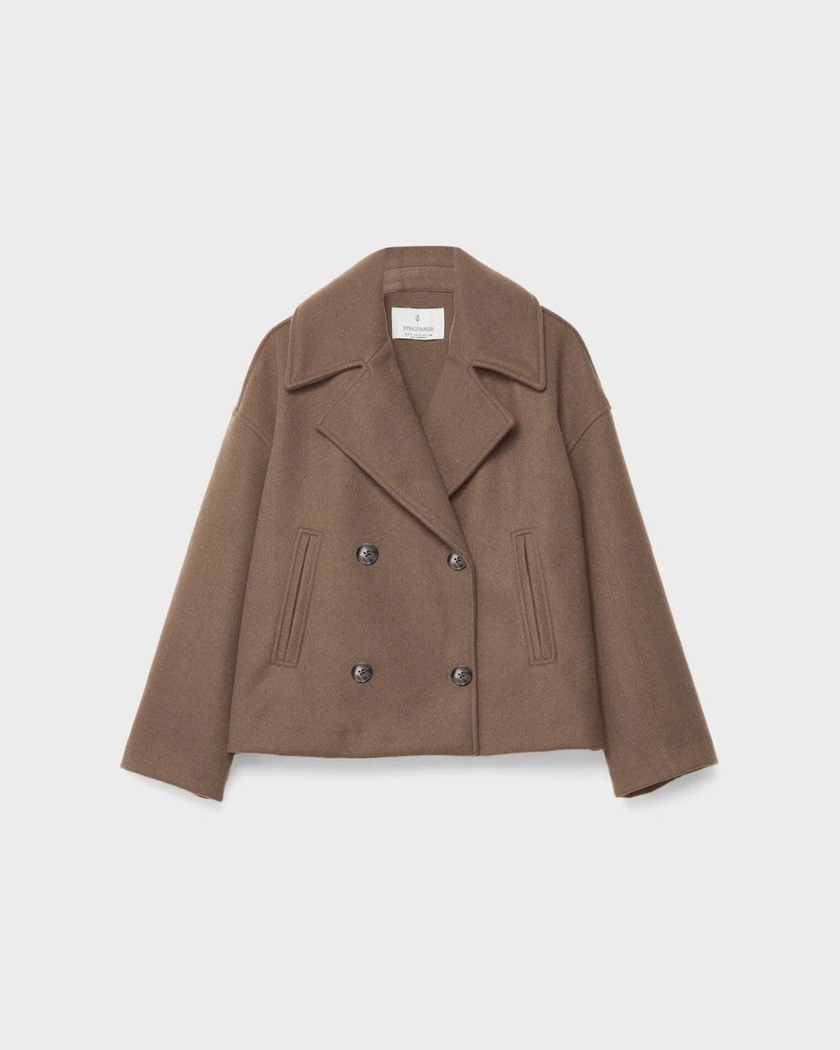 Una Women's Jacket – Short Wrap-Style Wool Coat, Refined & Cozy for Winter