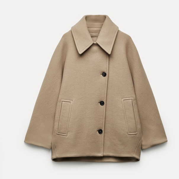 Freyja Women's Coat – Refined, Cozy Oversized Wool Coat for Winter