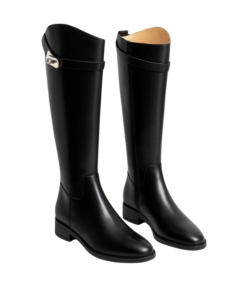 Jovan Women's Below-the-Knee Boots – Minimalist Design, Cozy Low Heel & Chic Style