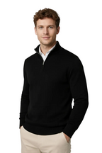 Draycen Men's Half-Zip Sweater – Mandarin Collar, Plush Knit & Smart-Casual Style